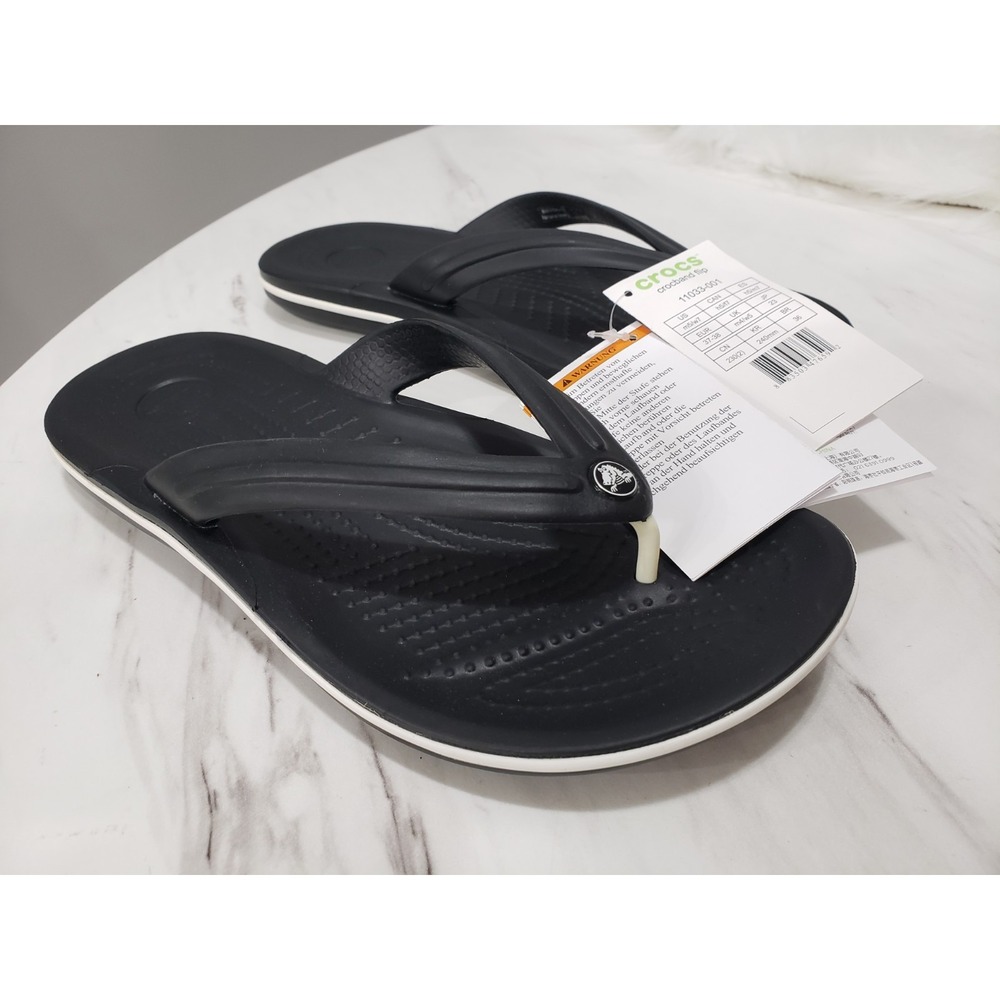 NWT Crocs Crocband Flip Flops WOMENS 7 / MENS 5 BLOCK thong sandal